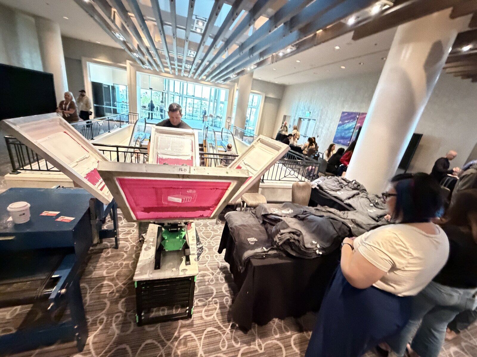 Live customization station running during a brand activation