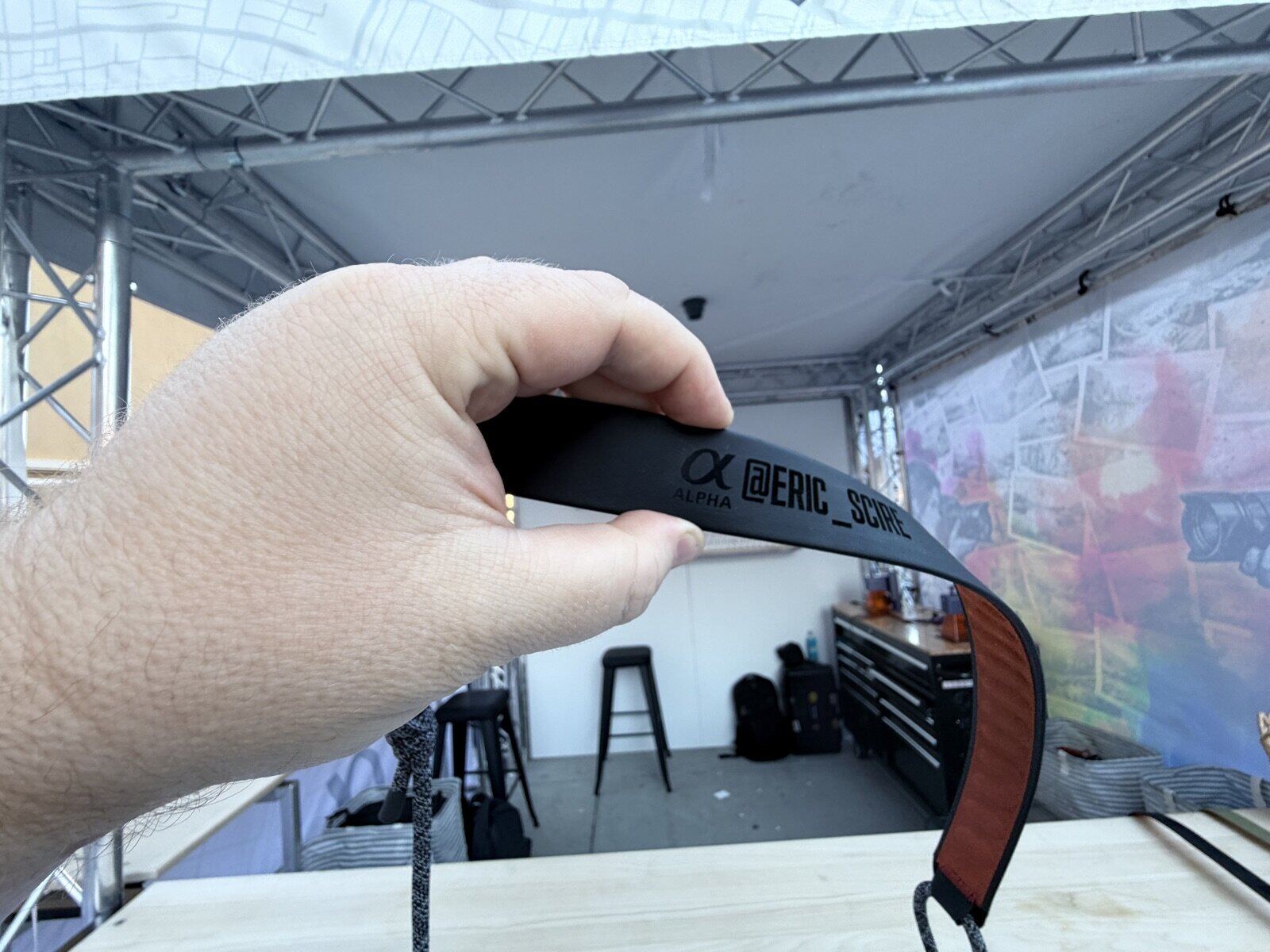 Laser engraving station at a brand activation